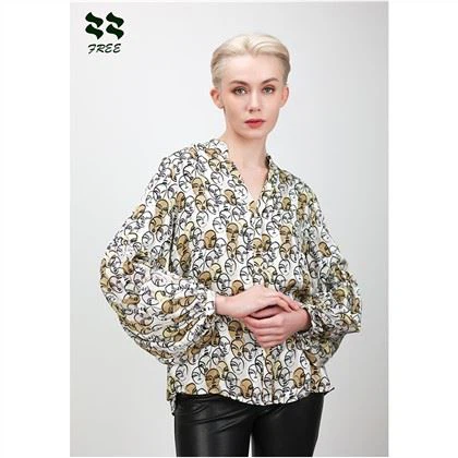 חולצת בלון שרוול ארוך עם בלון לנשים